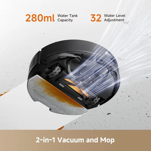 Miniatura 6 de DREAME D20 Air Plus Robot Vaccum and Mop Combo con succión de 20,000 Pa, tecnología antienredos, muelle de vaciado automático, limpieza profunda