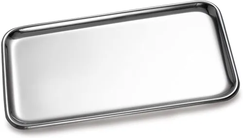 Miniatura 10 de IMEEA Pequeña bandeja de tocador rectangular de acero inoxidable, pequeña bandeja para joyas, bandeja de baño, organizador de almacenamiento