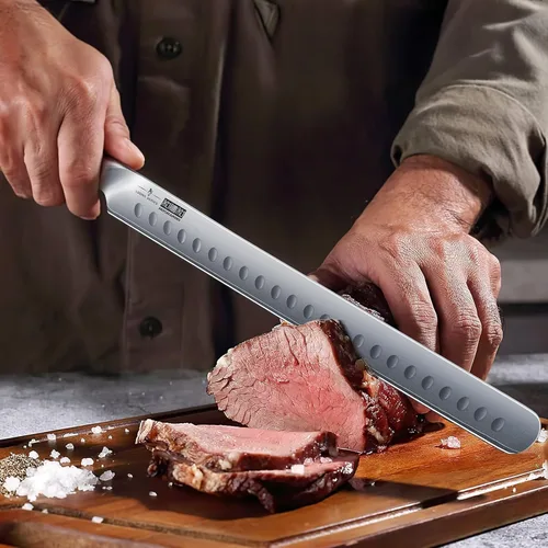 Miniatura 7 de HOSHANHO Juego de cuchillos para tallar barbacoa, cuchillo para cortar y deshuesar para cortar carne, cuchillo profesional ultra afilado