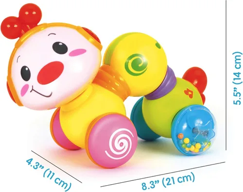 Miniatura 5 de Stone and Clark Juguete musical de oruga Press & Go, juguetes para bebés de 6 a 12 meses, juguetes para bebés de 6 a 12 meses, juguetes infantiles