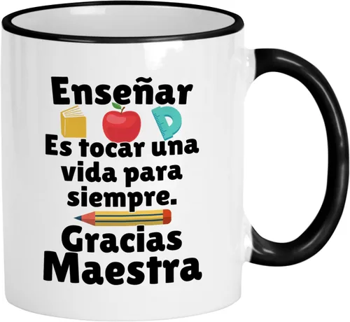 Casitika Regalos para Maestras Agradecimiento. Regalos para profesores en español. Taza de café Dia Del Maestro En Español de 11 Oz Regalo Para