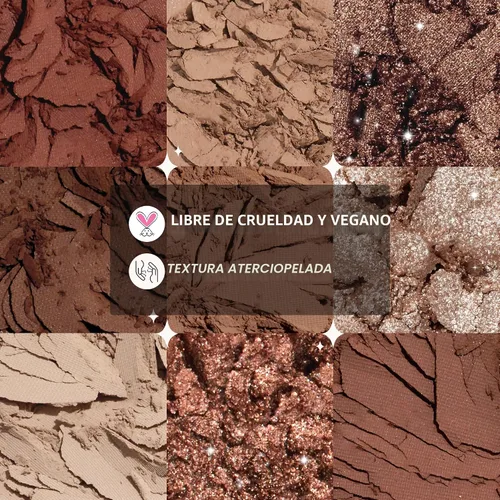 Miniatura 3 de docolor Paleta de sombras de ojos, paleta de 9 colores marrón y cobre con acabados mate y brillante, paleta de maquillaje de ojos altamente