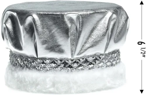 Miniatura 2 de Anderson's Corona metálica, banda de lentejuelas, piel sintética negra, 6 1/2 pulgadas