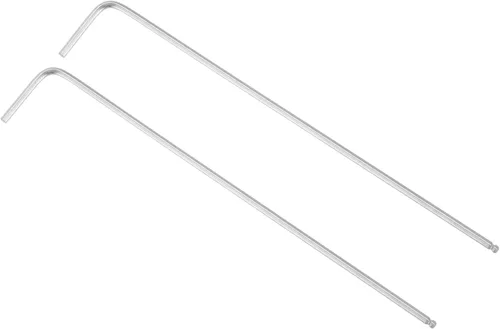 Miniatura 8 de uxcell Llave hexagonal de extremo de bola de 1/4", herramienta de reparación de brazo largo en forma de L 40Cr, SAE 2 piezas