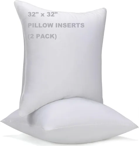 Miniatura 8 de WINGLAM, Rellenos de almohada, almohadas decorativas, relleno de funda, blanco, paquete de 2, 22 x 22 pulgadas, hipoalergénico, poliéster, ultra