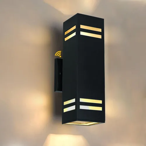 Miniatura 9 de iYogaled Lámpara de pared para exteriores del anochecer al amanecer, con certificación ETL, diseño cuadrado de aluminio impermeable para montaje