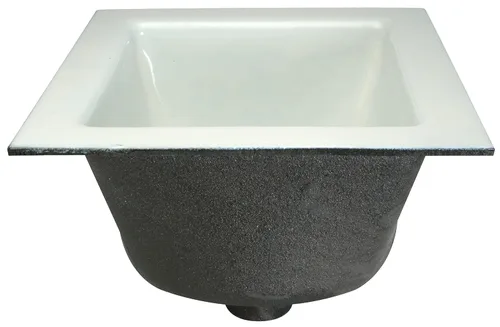 Zurn FD2375-NH2 A.R.C. Fregadero de suelo, profundidad de sumidero de 6 pulgadas, conexión sin cubo de 2 pulgadas, 12 x 12 pulgadas