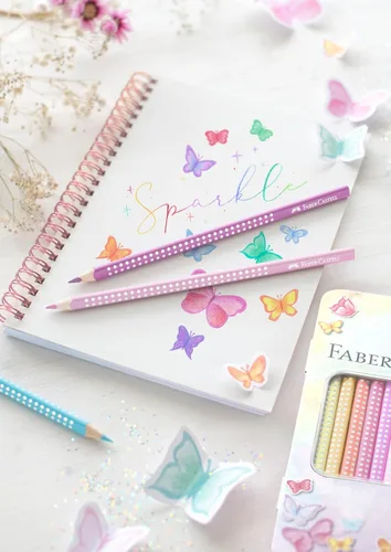 Miniatura 4 de Faber-Castell Lápices de color Sparkle Pastel, paquete de 12 en estuche de metal
