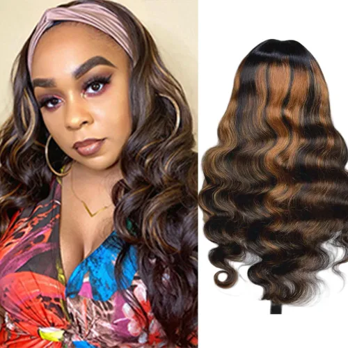 Miniatura 9 de Peluca rizada con diadema de cabello humano sin encaje frontal, pelucas rizadas para mujeres negras, cabello humano sin pegamento, 100% cabello