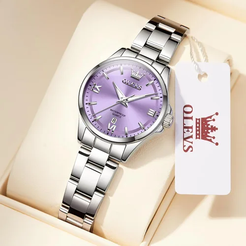 Miniatura 7 de OLEVS Reloj de lujo para mujer, de lujo, delicado con diamantes para mujer, a la moda, simple y fácil de leer, reloj de mujer con fecha de día