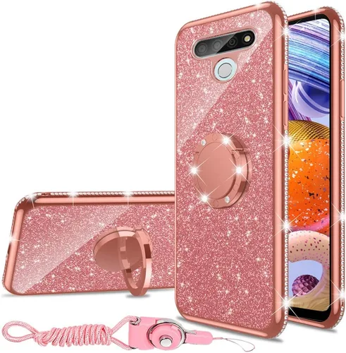 Miniatura 15 de nancheng Bonita funda de teléfono con purpurina para LG Velvet 5G (LM-G900)/LG Velvet 5G UW Lujo Brillante Suave TPU Anti arañazos Anti-caída Oro