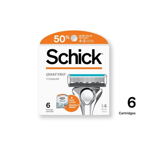 Miniatura 6 de Schick Quattro - Recambios de titanio Schick Quattro, repuestos de maquinilla de afeitar para hombre, 6