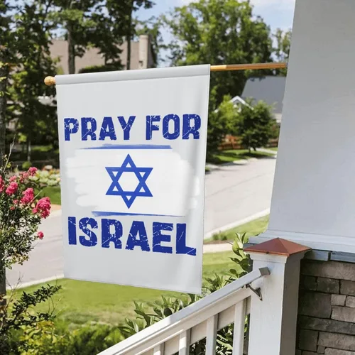 Miniatura 5 de Bandera con texto en inglés "I Stand With Israel Flag Pray For Israel" Bandera de Estados Unidos con bandera de Israel, bandera de Israel, bandera