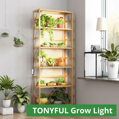 Miniatura 6 de TONYFUL Luces LED de crecimiento, 180 luces LED para plantas para cultivo en interiores, luz de crecimiento de espectro completo de 24 W