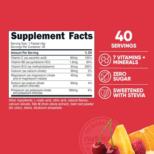 Miniatura 2 de Nutricost Complejo de Electrolitos, Sabor a Ponche de Frutas, 40 Sobres - Complejo de Hidratación Avanzada