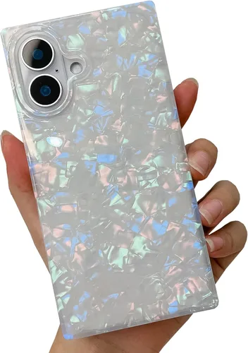 Miniatura 55 de Funda compatible con iPhone 14 Pro con borde rectangular, bonita funda protectora de lujo con pintura al óleo y flores para mujeres y niñas, funda
