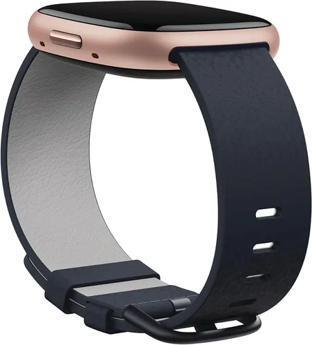 Miniatura 2 de Fitbit Correa de cuero vegano, accesorio de 0.99 pulgadas, índigo, grande *Compatible con Sense 2, Sense, Versa 4 y Versa 3