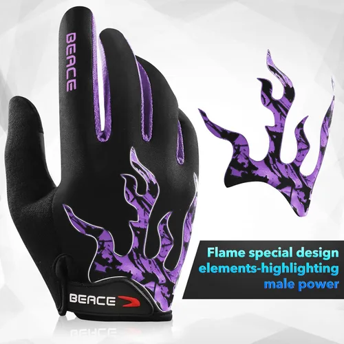 Miniatura 44 de BEACE Guantes de ciclismo para hombres y mujeres, guantes de ciclismo de montaña con pantalla táctil y palma de silicona antideslizante, guantes