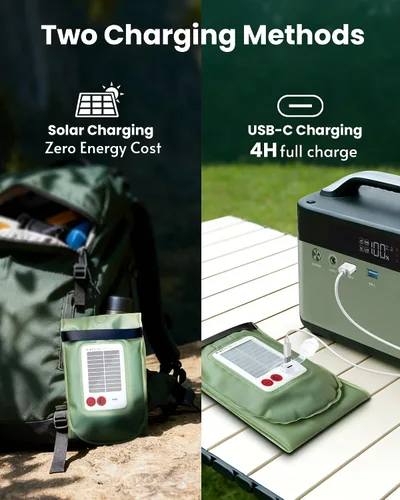 Miniatura 7 de Luces solares para campamento recargables, 4 modos de iluminación, lámpara inflable impermeable IP66 para senderismo, mochileros, supervivencia