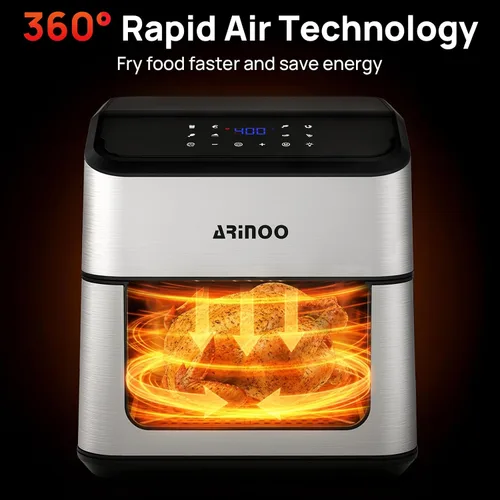 Miniatura 4 de Air Fryer Pro 8 cuartos de galón, freidora de aire 8 en 1 con ventana de visión, aire rápido de 360°, 1500 W, 80% menos de aceite, cesta