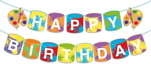 Miniatura 8 de Cartel de feliz cumpleaños brillante, decoración de fiesta brillante, letras que brillan en la oscuridad, suministros de fiesta temática para niños