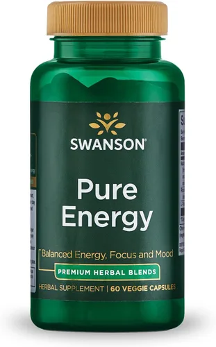 Swanson Pure Energy Metabolism Concentración Apoyo de Enfoque Manejo del Estrés Hierbas Adaptogénicas Suplemento de hierbas 60 Cápsulas Vegetales