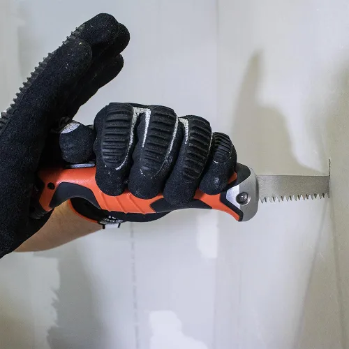 Miniatura 3 de Klein Tools 31737 Sierra Plegable de Punzón / Sierra de Mano para Paneles de Yeso con Bloqueo a 180 y 125 Grados y Orificio de Sujeción