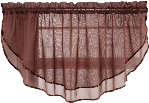 Miniatura 16 de Stylemaster Elegance Cenefa recta de gasa transparente, 60 x 14 pulgadas, color dorado