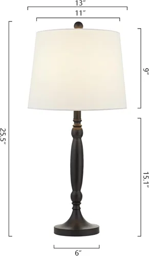 Miniatura 7 de Maxax Juego de 3 lámparas de mesa y lámpara de pie, lámparas tradicionales con pantalla de tela de lino blanco para sala de estar, dormitorio, sala