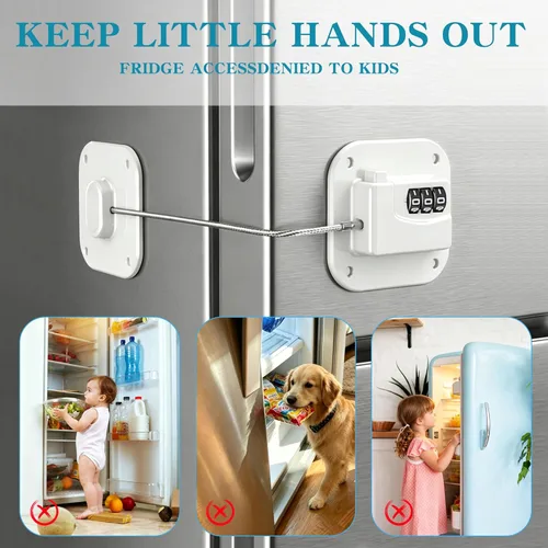 Miniatura 6 de Cerradura de refrigerador, cerraduras de refrigerador para niños, cerradura de congelador con combinación para refrigeradores, cajones, armarios