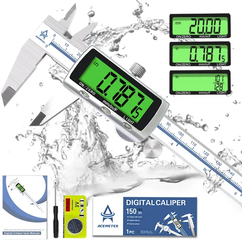 Herramienta de medición electrónica de calibrador digital, pinza de medición digital Vernier en pulgadas/milímetro/fracción para joyería-Calibre