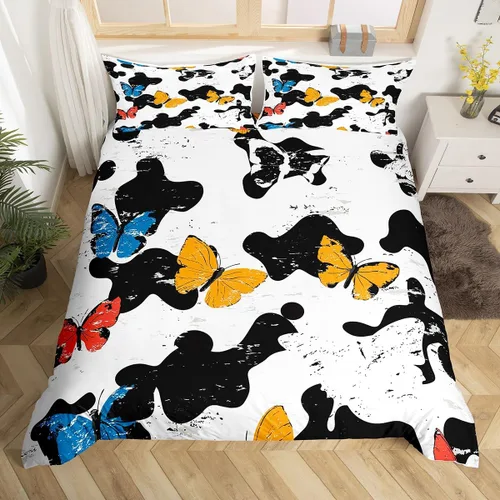 Miniatura 12 de Funda de edredón con estampado de vaca marrón para niñas y niños, funda de edredón de piel de vaca de las tierras altas, juego de ropa de cama
