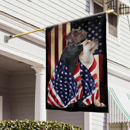 Miniatura 31 de FLAGWIX Banderas de perro patriota americano, bandera de perro labrador retriever de doble cara, decoración para el hogar, exterior, bandera