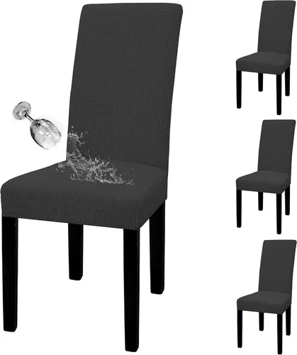 Miniatura 46 de Easy-Going - Juego de 2 fundas para sillas de comedor 100% impermeables, de tela Jacquard elástica, fundas protectoras removibles y lavables