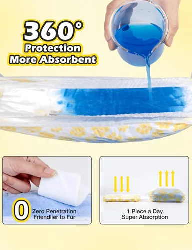 Miniatura 6 de Dono Pañales para perras con cintura elástica, 42 unidades, pañales desechables de envoltura completa para cachorros, pañales para perras en período