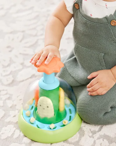 Miniatura 5 de Skip Hop Juguete para bebé de prensa y giro, Farmstand What's Poppin Corn Spinner Hilandero de maíz