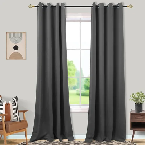 Miniatura 73 de Mrs.Naturall Cortinas Azul Real para Dormitorio, Cortinas Opacas Cortas Medianas Azul Cobalto para Cocina Decoración de Habitación de Adolescentes