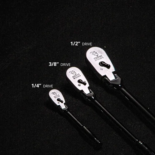 Miniatura 6 de Capri Tools Trinquetes, True 72 dientes, arco oscilante de 5 grados (juego de 3 piezas/perfil bajo de cabeza flexible), (Modelo: CP12000FX)