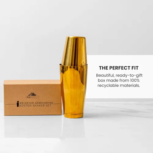 Miniatura 9 de A Bar Above Boston - Juego de cocteleras profesionales de acero inoxidable con peso y sin peso de 18 onzas para camareros, coctelera de barra