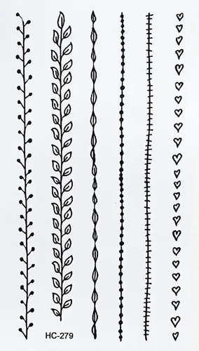 Miniatura 3 de Mini tatuajes, 2 hojas de hermosas flores de vid, tatuajes de dibujos animados, hojas de calcomanías temporales falsas, estilo vintage, tatuaje