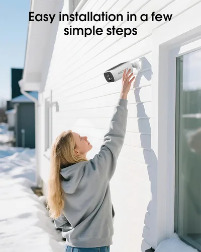 Miniatura 4 de ARCCTV Cámara de seguridad solar inalámbrica para exteriores, cámara de vigilancia doméstica alimentada por batería de 4MP con panel solar
