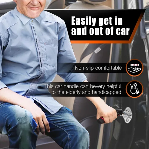 Miniatura 2 de KOUNATSURI Asa de Ayuda para Coche para Ancianos Manija de Puerta de Coche Manija Multifuncional Manija de Pestillo de Puerta de Coche para Personas