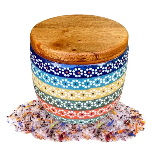 Miniatura 15 de SAL MARINA - Recipiente de cerámica de 12 onzas, para sal o especias, decoración de cocina, tarros de cerámica hechos a mano con tapas de sellado