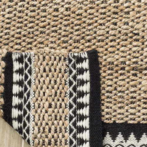 Miniatura 4 de SAFAVIEH Colección de fibra natural - Alfombra decorativa de 2 x 3 pies, color natural y negro, hecha a mano de yute rústico costero, ideal