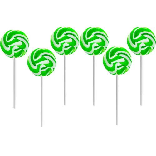 Fruidles Paquete de 24 paletas de remolino de manzana verde, dulces de caramelo, recuerdos de fiesta, 1.5 pulgadas envueltas individualmente