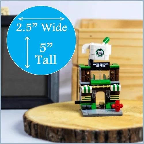 Miniatura 3 de Brick Loot Mini City Coffee Shop Juego de Construcción - 208 piezas, bloques de construcción de juguete, compatible con Lego y las principales