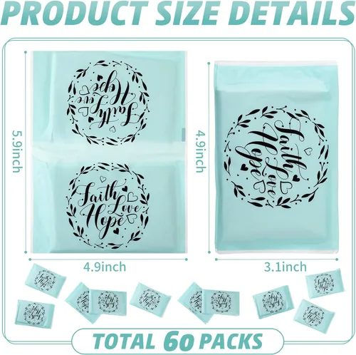 Miniatura 3 de Sinmoe Paquete de 60 pañuelos de viaje motivacionales para el rostro, lágrimas felices, 3 capas, mini pañuelos de bolsillo inspiradores, regalos