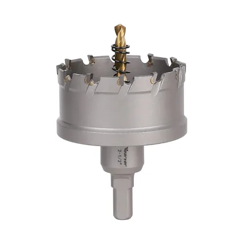Miniatura 33 de Sierra perforadora de carburo de 1-1/2 pulgadas (1.496 in) para metal duro, cortador de agujeros con punta de carburo de tungsteno con broca piloto