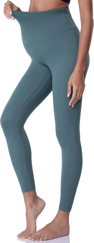 Miniatura 5 de POSHDIVAH - Mallas de maternidad, para usar sobre el vientre, pantalones de yoga para el embarazo, para entrenamiento activo