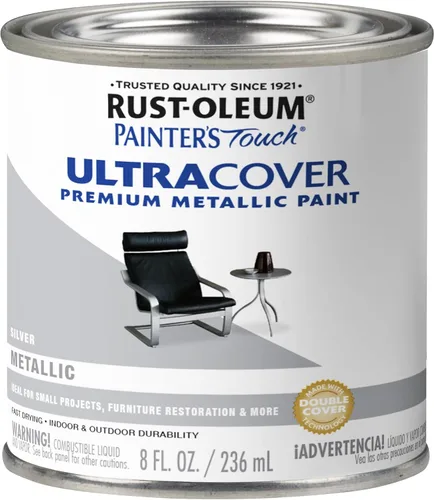 Miniatura 52 de Rust-Oleum Brush On Paint 224430T Painter's Touch - Pintura de látex, cuarto de galón, imprimación blanca plana acrílica, 32 onzas líquidas